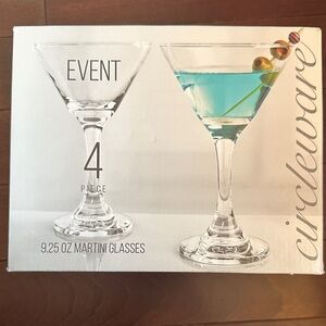 Circleware Event Martini Glasses Set - Clear